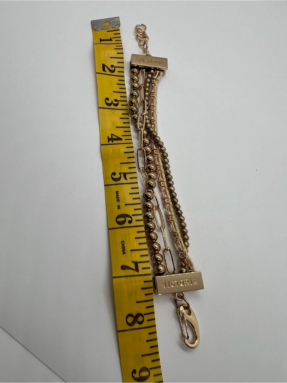 Victoria Emerson Multi-Strand Gold Tone Bracelet Bohemian Festival